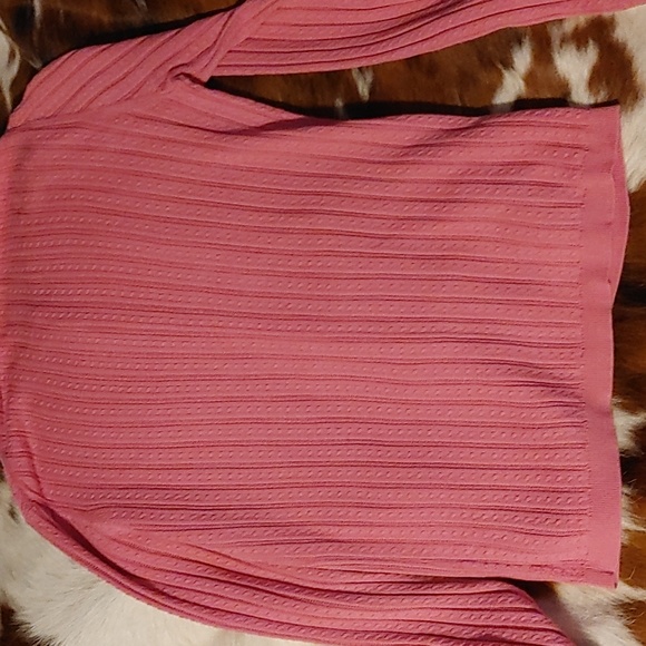 Pink Button up Sweater Sz Med - Picture 4 of 4